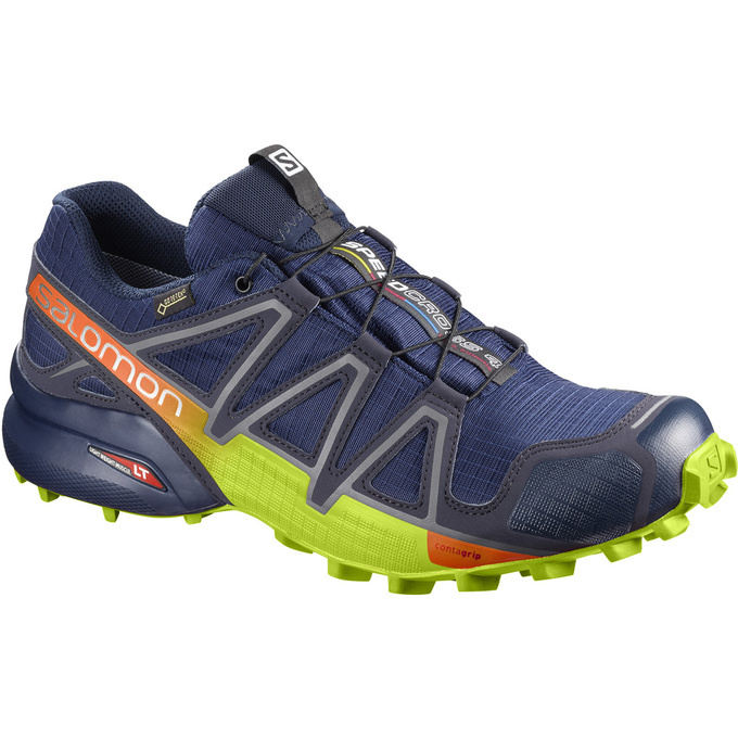 Salomon SPEEDCROSS 4 GTX® Zapatillas Trail Running Hombre - Azul Marino / Verde - Colombia (25760-LO